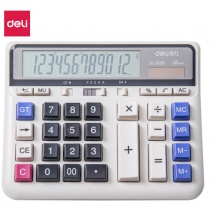 得力(deli)双电源电脑按键计算器 大屏横式计算机