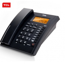 TCL 智能录音电话机座机商务办公超长录音电话有绳固定电话免电池免提座式TSD录音版(黑色)